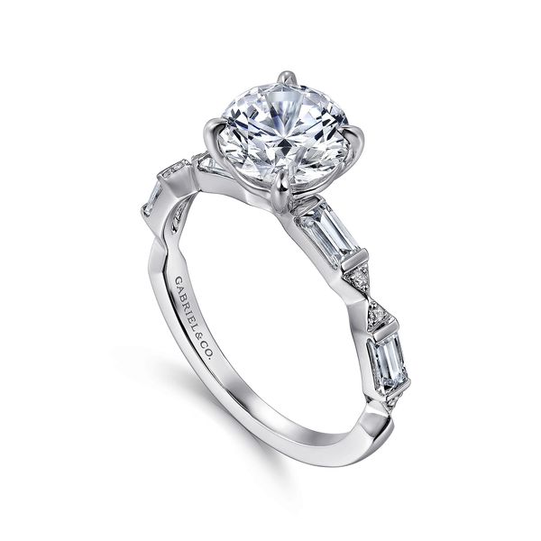 Gabriel & Co 14K White Gold Diamond Engagement Ring .40CTW Image 3 Bradley's Jewelers Jacksonville, NC