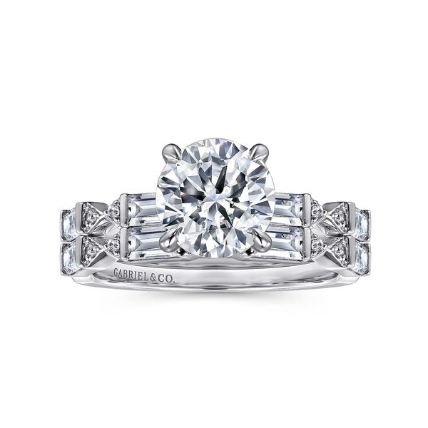 Gabriel & Co 14K White Gold Diamond Engagement Ring .40CTW Image 4 Bradley's Jewelers Jacksonville, NC
