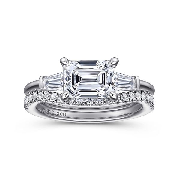 Gabriel & Co 14K Gold Diamond Engagement Ring .39CTW Baguette Diamonds Image 4 Bradley's Jewelers Jacksonville, NC
