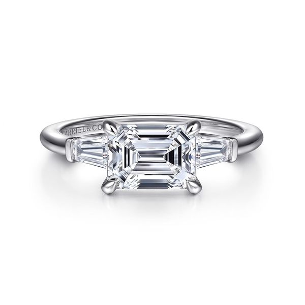 Gabriel & Co 14K Gold Diamond Engagement Ring .39CTW Baguette Diamonds Bradley's Jewelers Jacksonville, NC