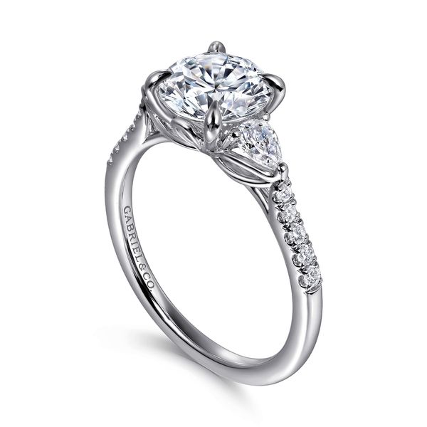 Gabriel & Co Lotus Collection 14K White Gold Diamond Semi Mount Ring .36CTW Image 3 Bradley's Jewelers Jacksonville, NC