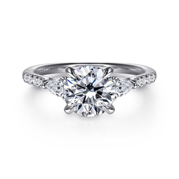 Gabriel & Co Lotus Collection 14K White Gold Diamond Semi Mount Ring .36CTW Bradley's Jewelers Jacksonville, NC