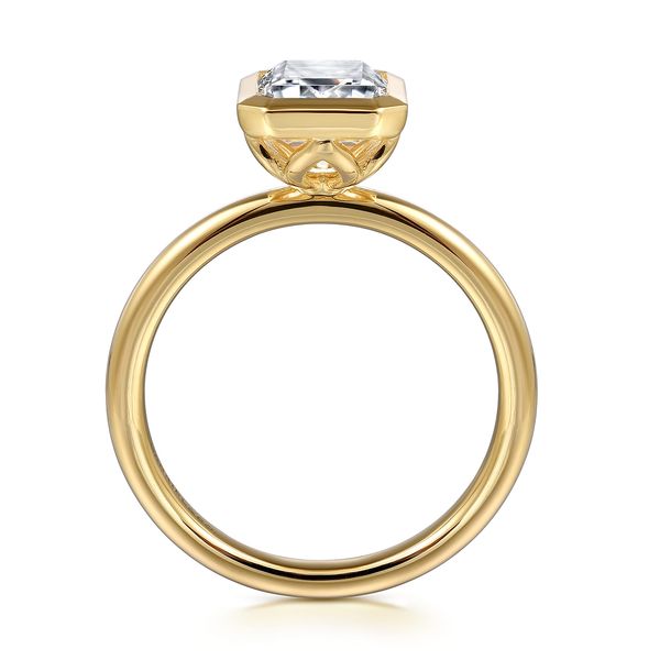 Gabriel & Co. 14K Yellow Gold Contemporary Engagement Ring Mounting Image 2 Bradley's Jewelers Jacksonville, NC