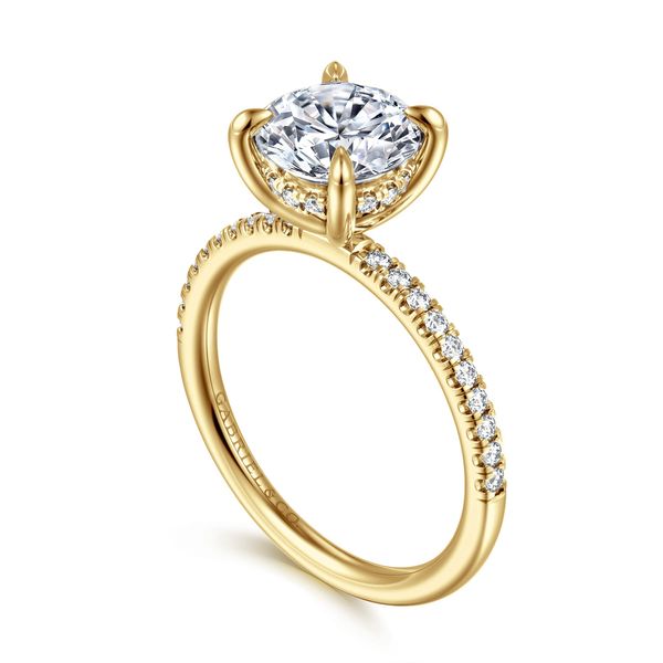 Gabriel & Co. 14K Yellow Gold Diamond Engagement Ring .21 Ctw | Classic Collection Image 3 Bradley's Jewelers Jacksonville, NC