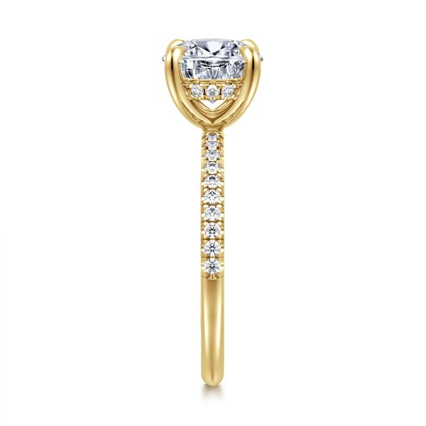 Gabriel & Co. 14K Yellow Gold Diamond Engagement Ring .21 Ctw | Classic Collection Image 4 Bradley's Jewelers Jacksonville, NC