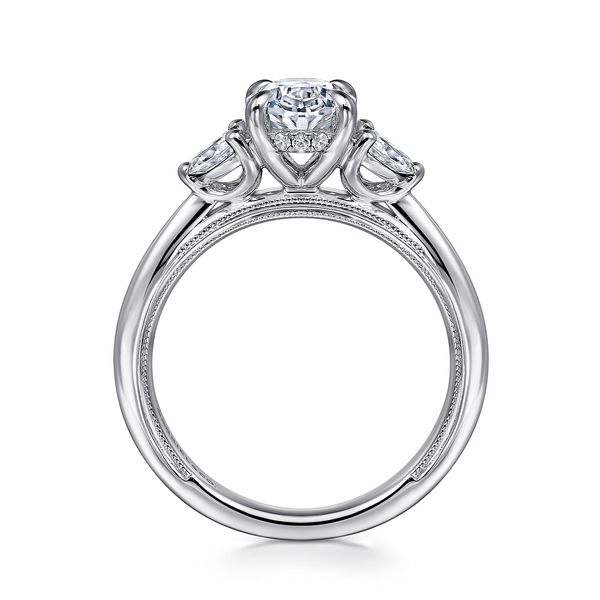 Gabriel & Co. 14K White Gold Oval Diamond Engagement Ring .33 Ctw | Contemporary Collection Image 2 Bradley's Jewelers Jacksonville, NC