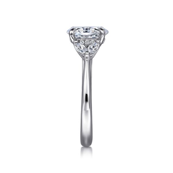 Gabriel & Co. 14K White Gold Oval Diamond Engagement Ring .33 Ctw | Contemporary Collection Image 5 Bradley's Jewelers Jacksonville, NC