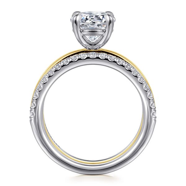 Gabriel & Co 14K Two Tone Gold Round Diamond Engagement Ring .50Ctw Contemporary Collection S2164532 Image 2 Bradley's Jewelers Jacksonville, NC
