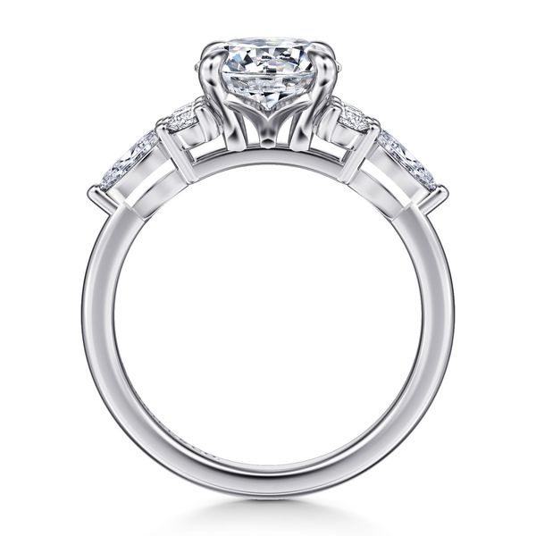 Gabriel & Co. 14K White Gold Round Diamond Engagement Ring .46 Ctw | Contemporary Collection Image 2 Bradley's Jewelers Jacksonville, NC
