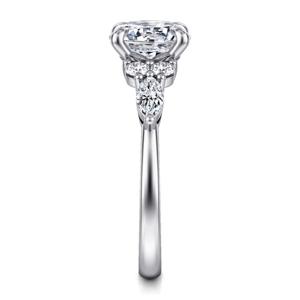 Gabriel & Co. 14K White Gold Round Diamond Engagement Ring .46 Ctw | Contemporary Collection Image 5 Bradley's Jewelers Jacksonville, NC