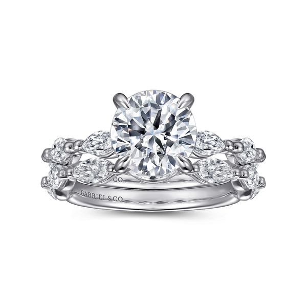 Gabriel & Co 14K White Gold Double Prong Diamond Engagement Ring .59CTW Image 4 Bradley's Jewelers Jacksonville, NC