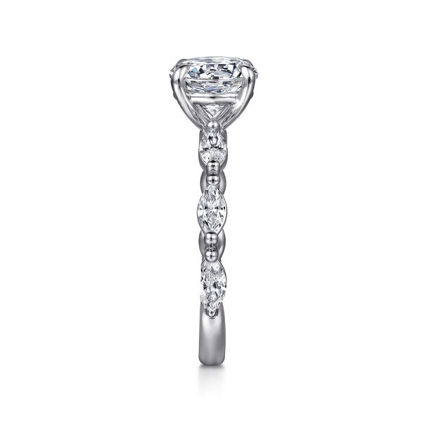 Gabriel & Co 14K White Gold Double Prong Diamond Engagement Ring .59CTW Image 5 Bradley's Jewelers Jacksonville, NC