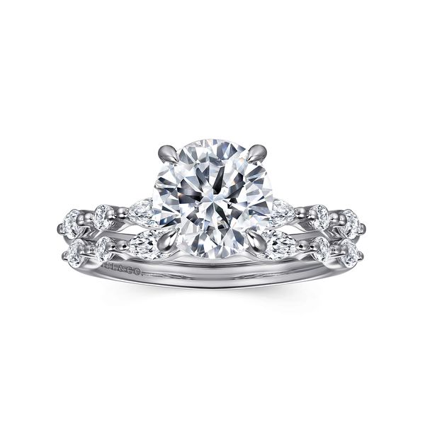 Gabriel & Co 14K White Gold Diamond Semi Mount Engagement Ring .30CTW Image 4 Bradley's Jewelers Jacksonville, NC