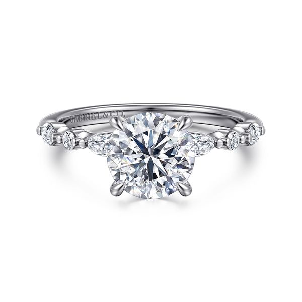 Gabriel & Co 14K White Gold Diamond Semi Mount Engagement Ring .30CTW Bradley's Jewelers Jacksonville, NC