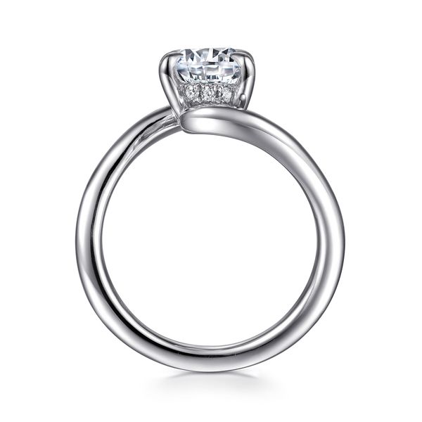 Gabriel & Co. 14K White Gold Oval Hidden Halo Bypass Engagement Ring Mounting Image 2 Bradley's Jewelers Jacksonville, NC
