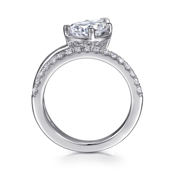 Gabriel & Co 14K White Gold Pear Shape Wrap Semi Mount Ring .29CTW Image 2 Bradley's Jewelers Jacksonville, NC