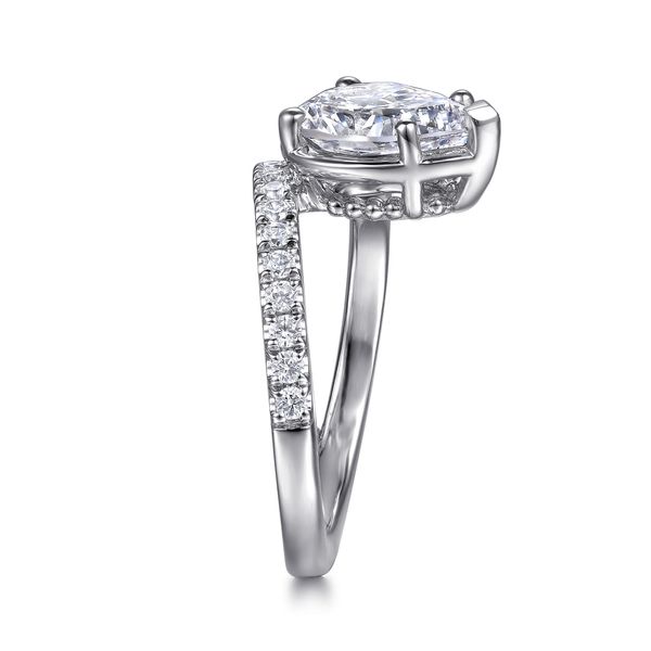 Gabriel & Co 14K White Gold Pear Shape Wrap Semi Mount Ring .29CTW Image 5 Bradley's Jewelers Jacksonville, NC