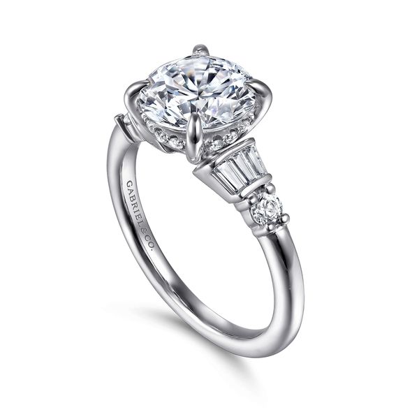 Gabriel & Co 14K White Gold Diamond Semi Mount Ring .32CTW Image 3 Bradley's Jewelers Jacksonville, NC