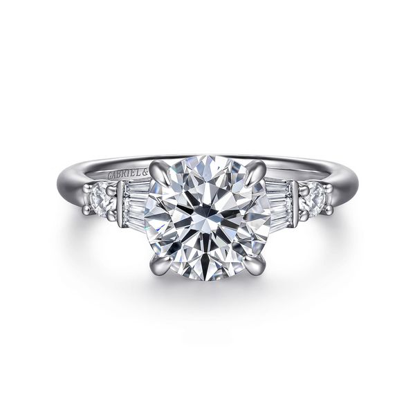 Gabriel & Co 14K White Gold Diamond Semi Mount Ring .32CTW Bradley's Jewelers Jacksonville, NC