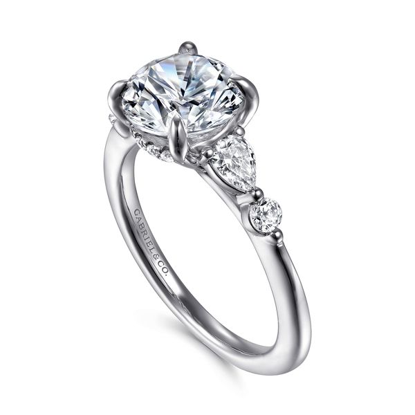 Gabriel & Co White and Rose Gold Diamond Engagement Ring .43CTW Image 3 Bradley's Jewelers Jacksonville, NC