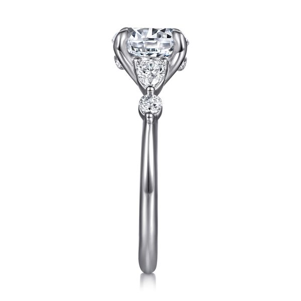 Gabriel & Co White and Rose Gold Diamond Engagement Ring .43CTW Image 5 Bradley's Jewelers Jacksonville, NC