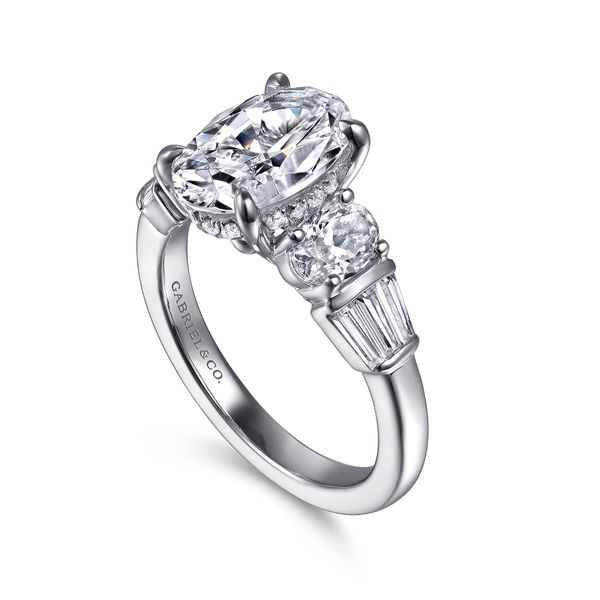 Gabriel & Co 14K White Gold Oval Diamond Engagement Ring Contemporary Collection Mounting Only S2164506 Image 3 Bradley's Jewelers Jacksonville, NC