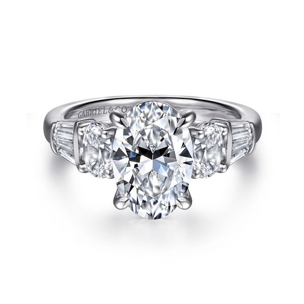 Gabriel & Co 14K White Gold Oval Diamond Engagement Ring Contemporary Collection Mounting Only S2164506 Bradley's Jewelers Jacksonville, NC