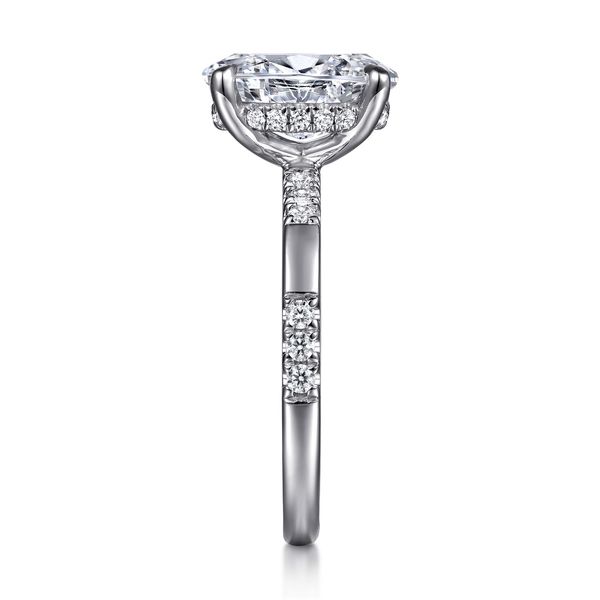 Gabriel & Co. 14K White Gold Oval Diamond Engagement Ring | Contemporary Collection Image 5 Bradley's Jewelers Jacksonville, NC
