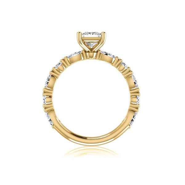 A. Jaffe 14K Yellow Gold Semi-Mount Ring | 0.62 CTW Marquise & Round Diamonds, 1.50 CT Princess CZ Center Image 2 Bradley's Jewelers Jacksonville, NC