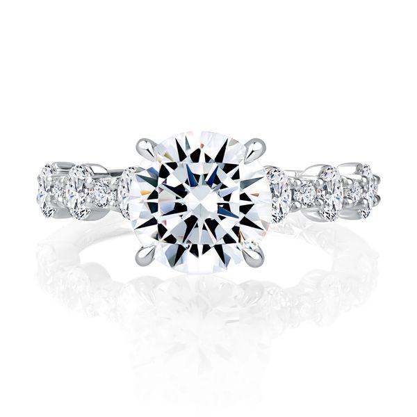 A. Jaffe 14K White Gold Semi-Mount Ring | 0.77 CTW Diamonds, 2.50 CT CZ Center Image 2 Bradley's Jewelers Jacksonville, NC