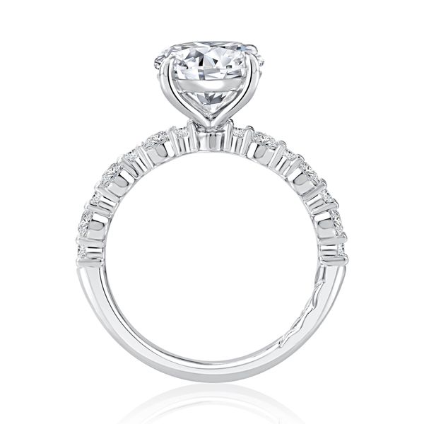 A. Jaffe 14K White Gold Semi-Mount Ring | 0.77 CTW Diamonds, 2.50 CT CZ Center Image 3 Bradley's Jewelers Jacksonville, NC