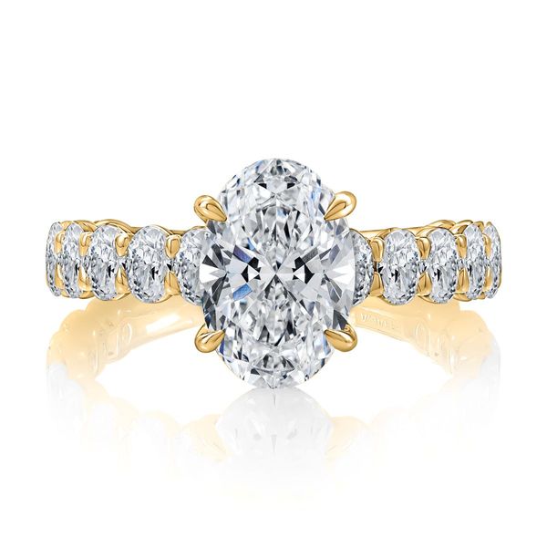 A. Jaffe 14K Yellow Goldt Hidden Halo Ring With = 1.71Tw Round and Oval  G Si3 Diamonds Image 2 Bradley's Jewelers Jacksonville, NC