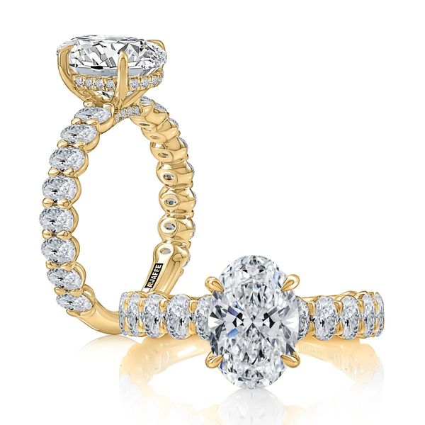 A. Jaffe 14K Yellow Goldt Hidden Halo Ring With = 1.71Tw Round and Oval  G Si3 Diamonds Bradley's Jewelers Jacksonville, NC