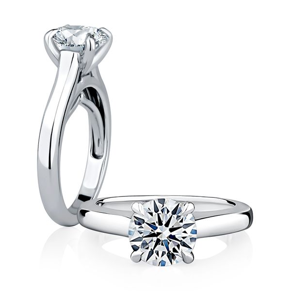 A. Jaffe 14K White Gold Cathedral Solitaire Expandable Mounting Bradley's Jewelers Jacksonville, NC