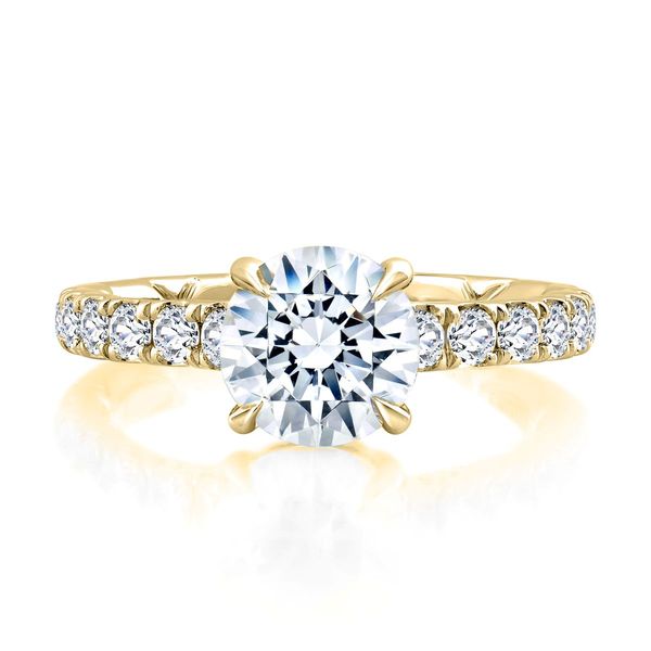 Ladies 14K Yellow Gold Hidden Halo Diamond Band | 0.87 CTW Image 3 Bradley's Jewelers Jacksonville, NC