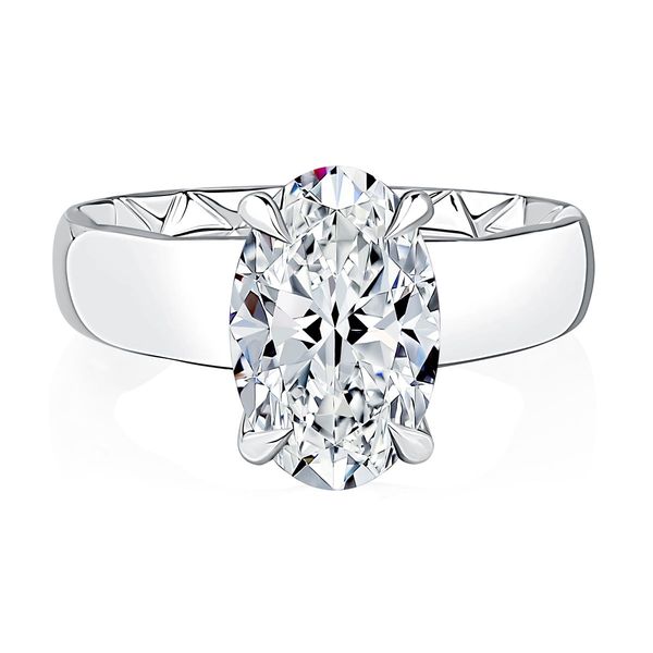 A. Jaffe 14K White Gold Semi-Mount Ring | Quilted Interior Comfort Fit Image 2 Bradley's Jewelers Jacksonville, NC