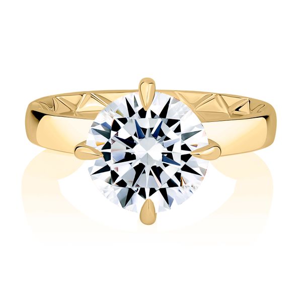 A. Jaffe 14K Yellow Gold Hidden Halo Semi-Mount Ring | 0.08 CTW G/SI3 Diamonds Image 2 Bradley's Jewelers Jacksonville, NC