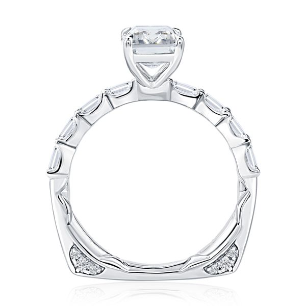 A. Jaffe 14K White Gold Semi-Mount Ring | 0.83 CTW Baguette Diamonds European Shank Image 3 Bradley's Jewelers Jacksonville, NC