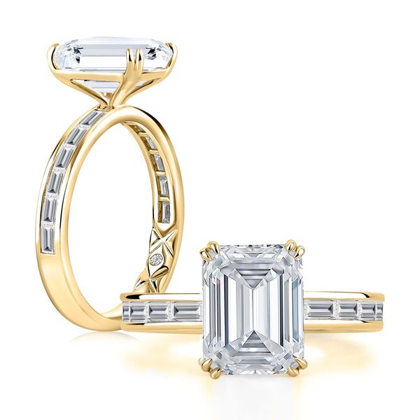 A. Jaffe 14K Yellow Gold Semi-Mount Ring | 0.50 CTW Baguette Diamonds G/SI3 Bradley's Jewelers Jacksonville, NC