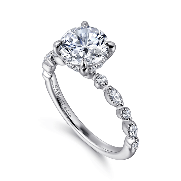 Gabriel & Co Victorian Collection Diamond Semi Mount Ring .27CTW Image 3 Bradley's Jewelers Jacksonville, NC
