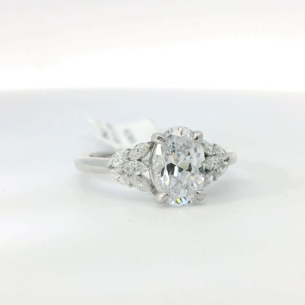 14K White Gold 0.33 CTW Marquise Natural Diamond Semi-Mount Engagement Ring NO CENTER Image 2 Bradley's Jewelers Jacksonville, NC