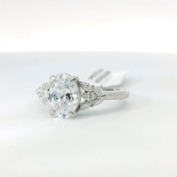 14K White Gold 0.33 CTW Marquise Natural Diamond Semi-Mount Engagement Ring NO CENTER Image 3 Bradley's Jewelers Jacksonville, NC
