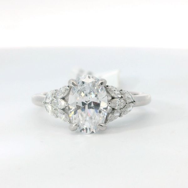 14K White Gold 0.33 CTW Marquise Natural Diamond Semi-Mount Engagement Ring NO CENTER Bradley's Jewelers Jacksonville, NC