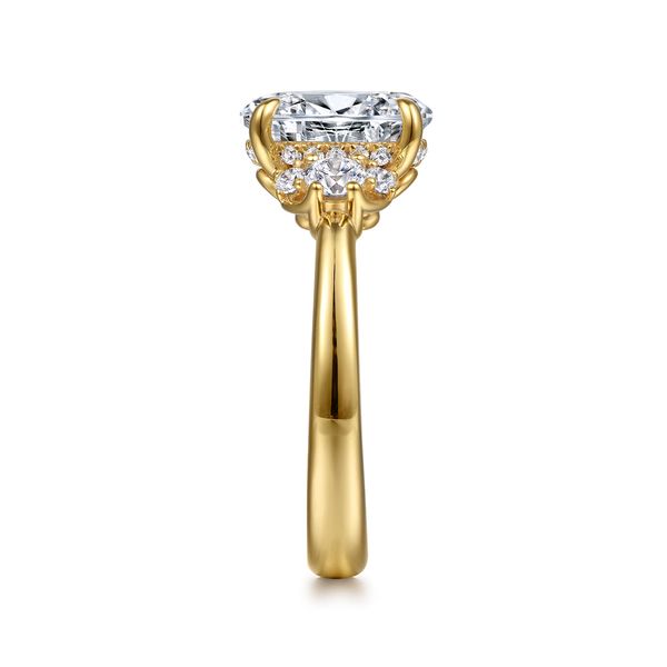 Gabriel & Co 14K Yellow Gold Lotus Collection Engagement Ring Image 5 Bradley's Jewelers Jacksonville, NC