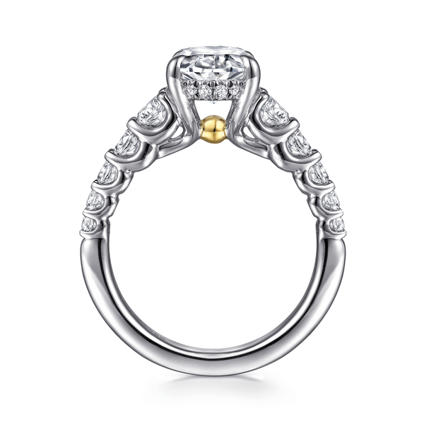 Gabriel & Co 14K White & Yellow Gold Diamond Engagement Ring Contemporary Collection Image 2 Bradley's Jewelers Jacksonville, NC