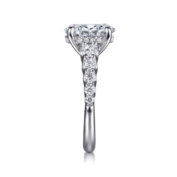 Gabriel & Co 14K White & Yellow Gold Diamond Engagement Ring Contemporary Collection Image 3 Bradley's Jewelers Jacksonville, NC