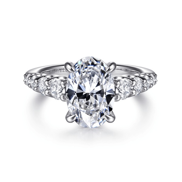 Gabriel & Co 14K White & Yellow Gold Diamond Engagement Ring Contemporary Collection Bradley's Jewelers Jacksonville, NC