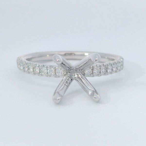 14K White Gold Semi-Mount Ring with 0.25 CTW Round Diamonds Bradley's Jewelers Jacksonville, NC