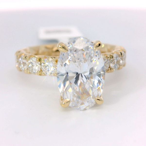 A. Jaffe 14K Yellow Gold Diamond Semi-Mount Ring 1.04 CTW with 2 Carat Oval Head Bradley's Jewelers Jacksonville, NC