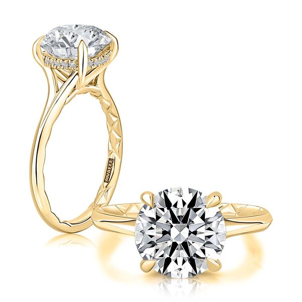 A. Jaffe 14K Yellow Gold Hidden Halo Solitaire Ring 0.08 CTW Bradley's Jewelers Jacksonville, NC